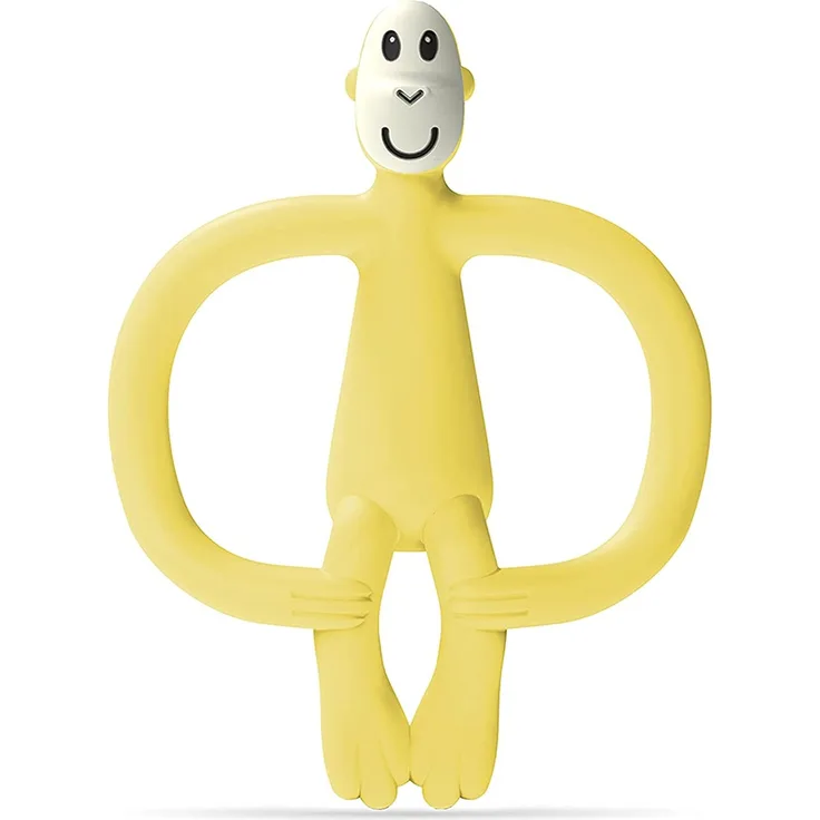Matchstick Monkey, Monkey Baby-Zahnspielzeug, stimuliert und benachtet schmerzendes Zahnfleisch, ab 3 Monaten, Gelb