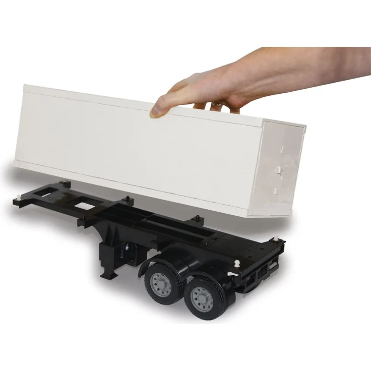 Jamara 405148 LKW Mercedes Benz Arocs 1: 20 2, 4G-2 Geschwindigkeiten, ca. 6 km/H, bis zu 30 min. Fahrspaß, Auflieger Per Fernsteuerung An-& Abkoppelbar, Container abnehmbar, Türen Öffnen – Bild 3