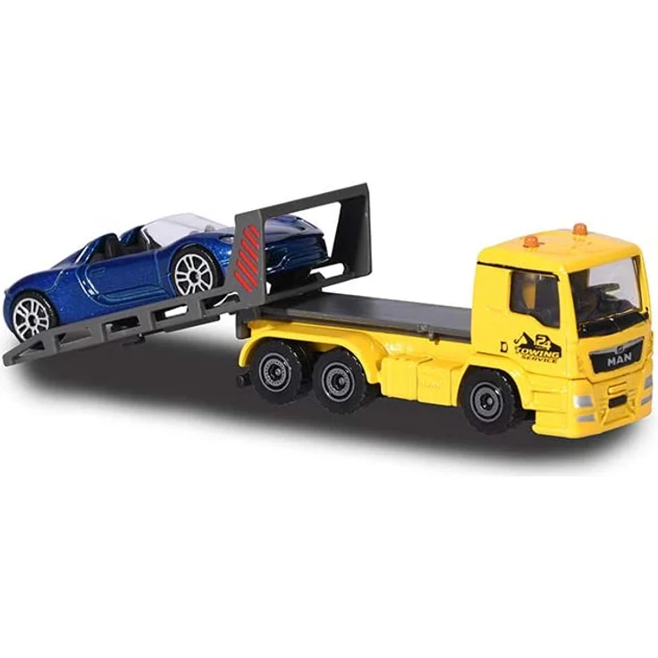 Majorette Trailer Assortment, Spielzeugauto mit Anhänger, Die-Cast Fahrzeug, Federung, Türen zum Öffnen, Freilauf, 6 versch. Modelle, Lieferung: 1 Stück, zufällige Auswahl, 13 cm – Bild 3