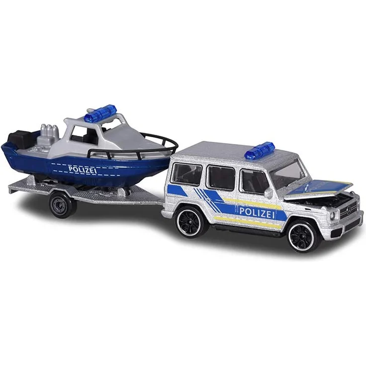 Majorette Trailer Assortment, Spielzeugauto mit Anhänger, Die-Cast Fahrzeug, Federung, Türen zum Öffnen, Freilauf, 6 versch. Modelle, Lieferung: 1 Stück, zufällige Auswahl, 13 cm – Bild 7