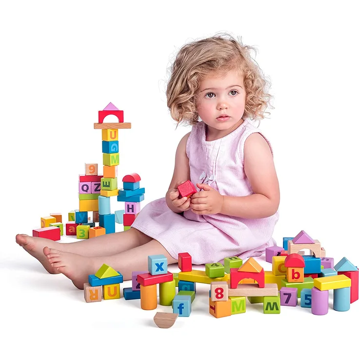 Hape International Woody Woodyland_102191842 Holzbausteine, Mehrfarbig