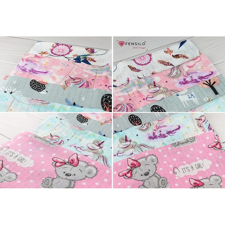 Mulltücher - Mullwindeln - 10er Pack 70x80 cm - Stoffwindeln, MADE IN EU, schadstoffgeprüft - Spucktücher Set für Mädchen – Baby Mullwindeln- Rosa - OEKO-TEX zertifiziert – Bild 8