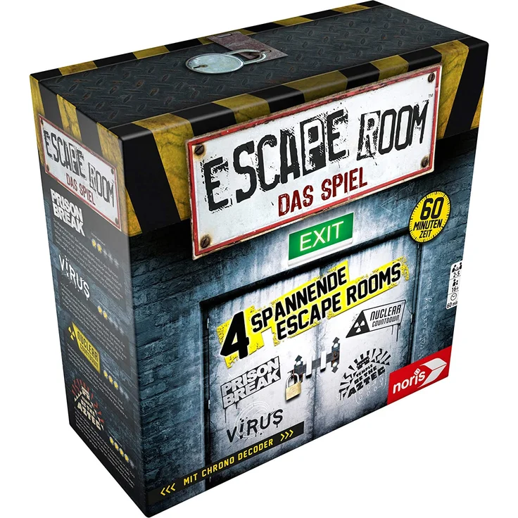 Noris 'Escape Room - Das Spiel' Denkspiel, ab 16 Jahren, 2 - 5 Spieler, ca. 60 min Spielzeit, inkl. 4 Fällen und Chrono Decoder – Bild 2