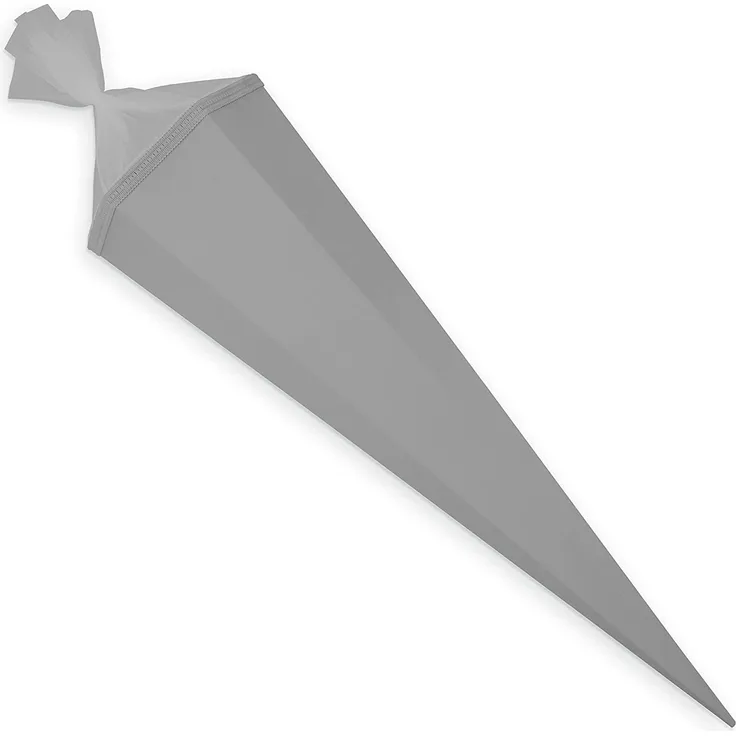 itenga Bastelschultüte Schultütenrohling Zuckertüte Schultüte eckig 85 cm mit Tüllverschluss (grau)
