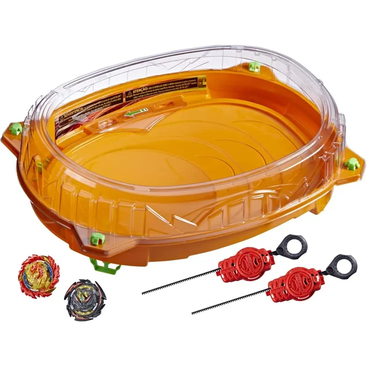 Hasbro Beyblade Burst QuadDrive Cosmic Vector Battle Set − Beystadium-Arena, 2 Kreisel und 2 Starter, für Kinder ab 8 Jahren, Multi