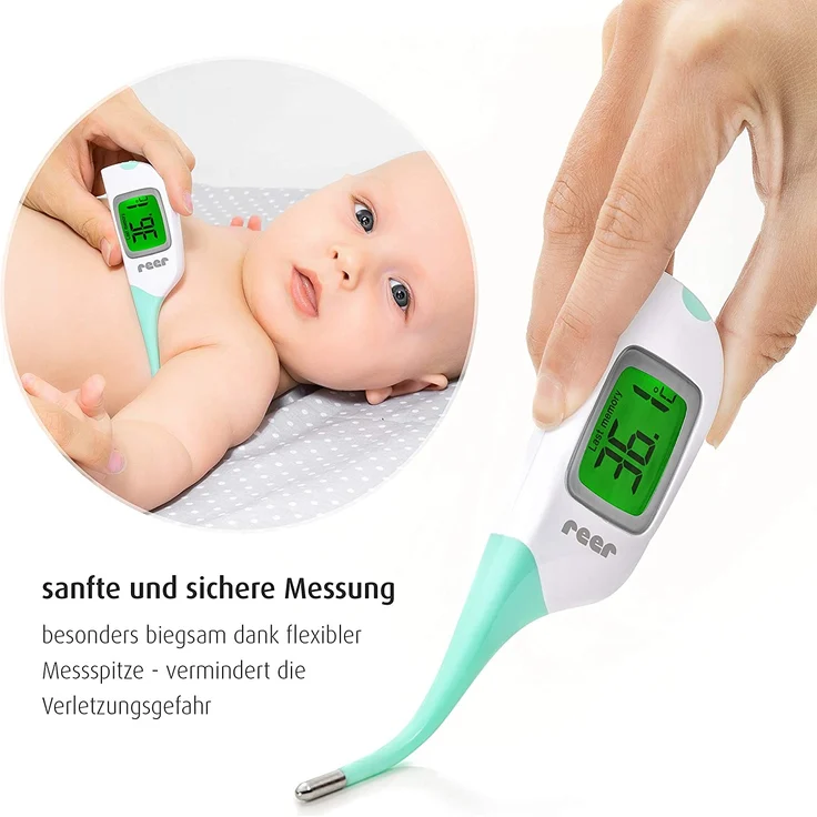 Reer Digitales Fieberthermometer ColourTemp für Babys mit großem Display und farbigem Fieber-Warner – Bild 2