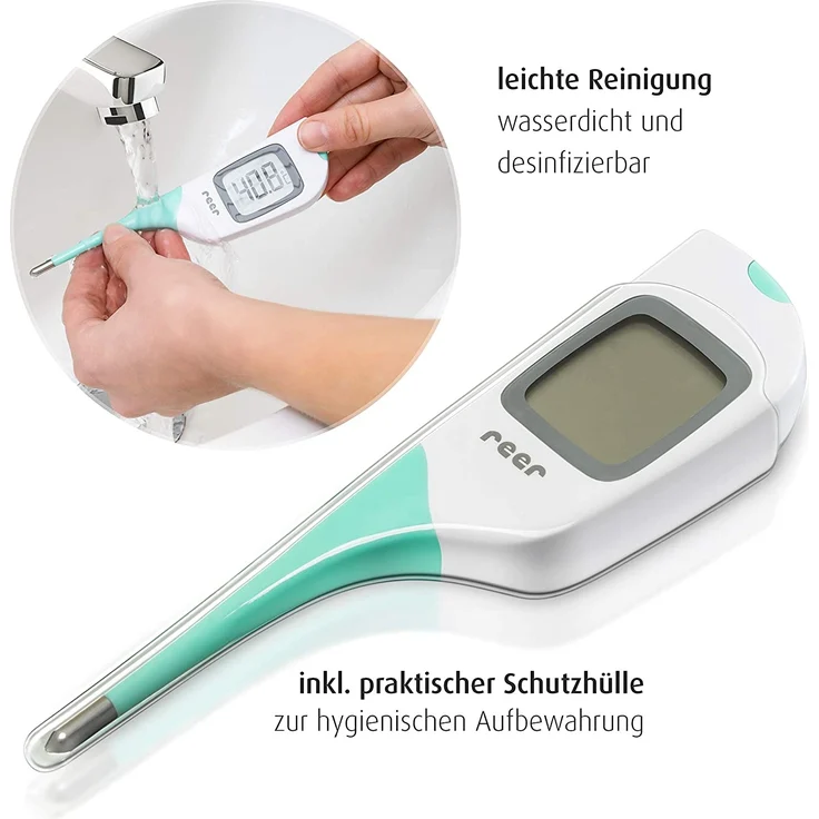 Reer Digitales Fieberthermometer ColourTemp für Babys mit großem Display und farbigem Fieber-Warner – Bild 5