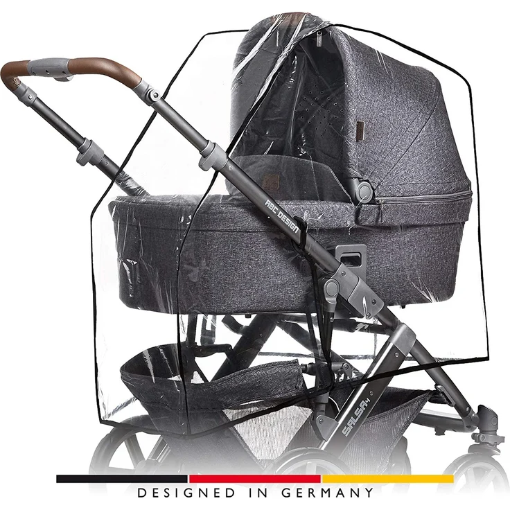 ABC Design Universal Regenschutz – für Kinderwagen mit Babywanne & Sportsitz – Schadstofffrei – Farbe: transparent – Bild 2