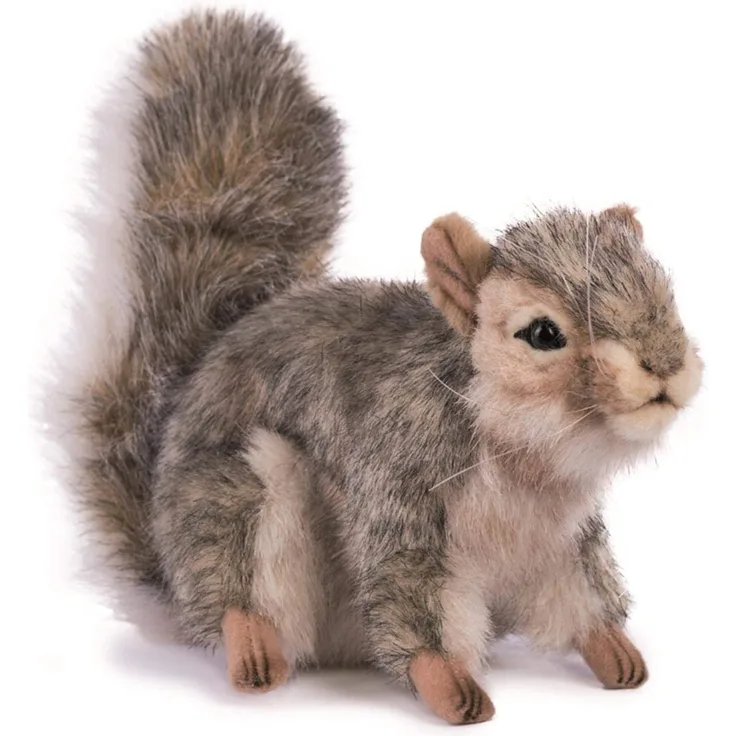 Hansa Plüschtier Eichhörnchen, Grau, 18 cm