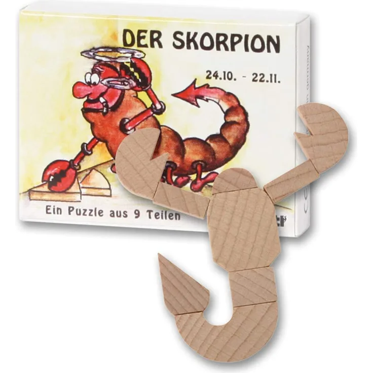 Bartl 102661 Mini-Sternzeichen-Puzzle Skorpion - Holzpuzzle aus 9 Teilen
