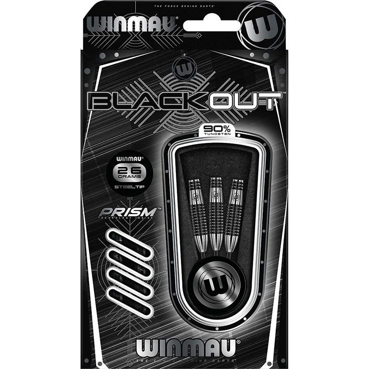 WINMAU Blackout 2: 26g Profi Wolfram Steeltip Dartpfeile Set mit Flights und Schäfte – Bild 3
