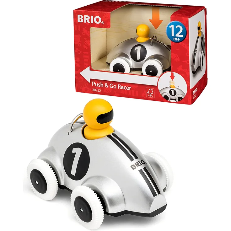 BRIO 30232 - Push & Go Rennwagen Silber Edition