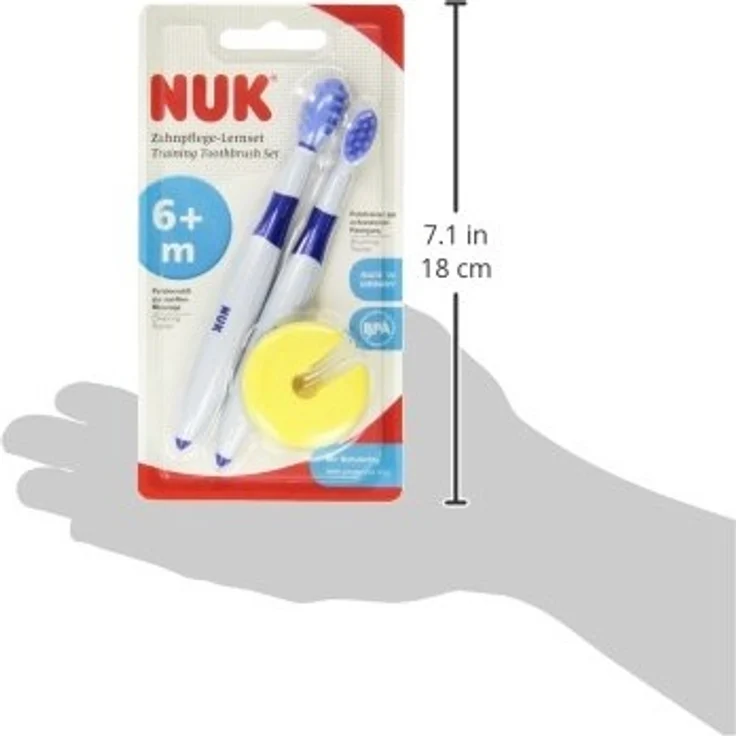 NUK 10256205 Zahnpflege-Lernset, 2-teilig, Putzlernstift und Putztrainer inkl. Schutzring, optimale Vorbereitung aufs Zähneputzen, BPA-frei, 2er Pack (2 x Set) – Bild 4