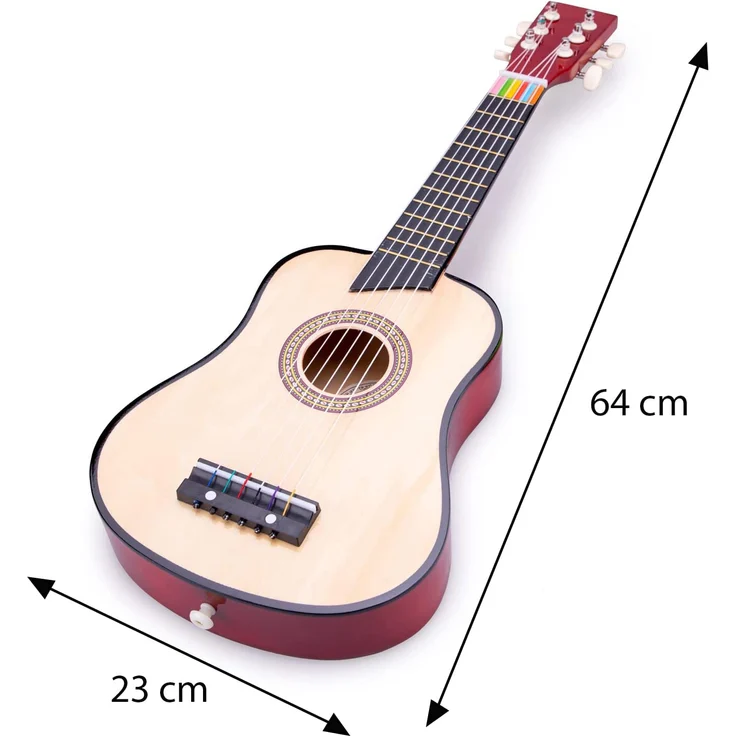 New Classic Toys - 10304 - Musikinstrument - Spielzeug Holzgitarre - Deluxe - Naturell, Kinder (Unisex) – Bild 11
