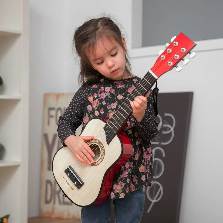 New Classic Toys - 10304 - Musikinstrument - Spielzeug Holzgitarre - Deluxe - Naturell, Kinder (Unisex) – Bild 10