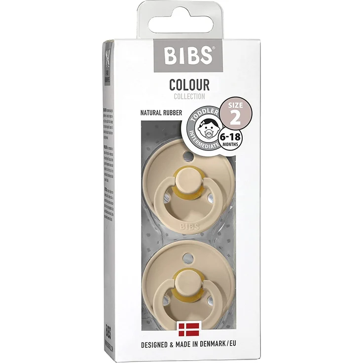Bibs Colour Schnuller aus Naturgummi Vanilla & Vanilla 6-18 Monate – Bild 3
