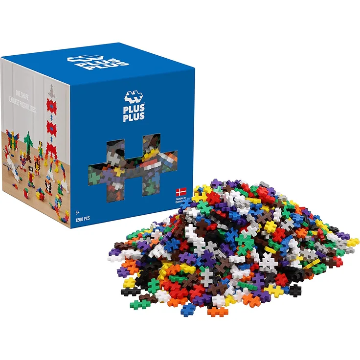 Plus-Plus 9603320 Geniales Konstruktionsspielzeug, Open Play Basic, Bausteine-Set, 1200 Teile