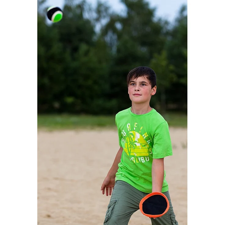 Schildkröt Neopren Klettball Set, 2 Neopren Handfänger mit weitenverstellbarer Handschlaufe, 1 Ball (Ø 6,25 cm), verschiedene Farbstellungen wählbar, alles in wiederverschließbarer Netztasche – Bild 6