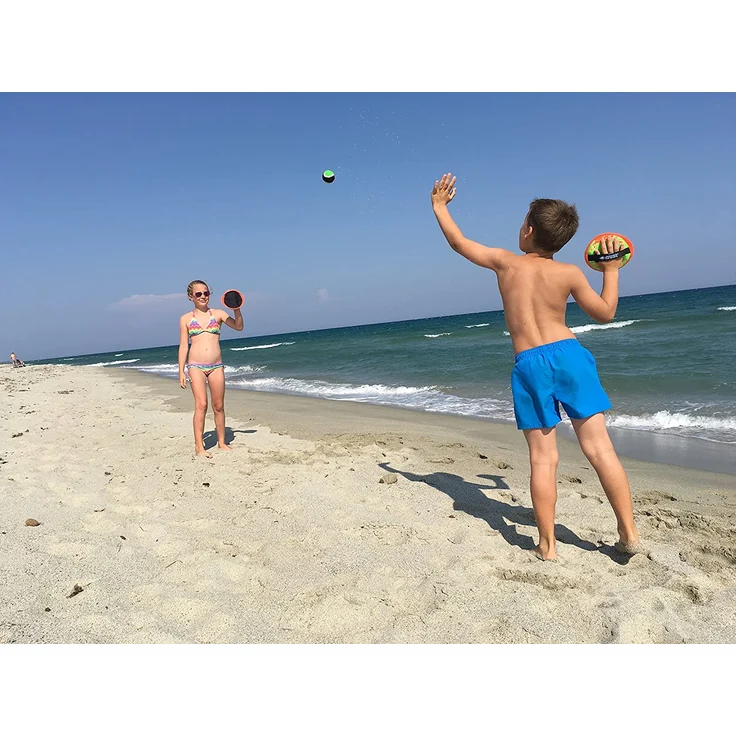 Schildkröt Neopren Klettball Set, 2 Neopren Handfänger mit weitenverstellbarer Handschlaufe, 1 Ball (Ø 6,25 cm), verschiedene Farbstellungen wählbar, alles in wiederverschließbarer Netztasche – Bild 9