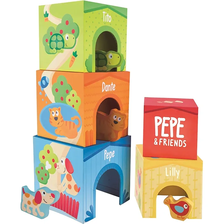 Hape International E0451 Pepe und Friends Stapelturm Spielzeug