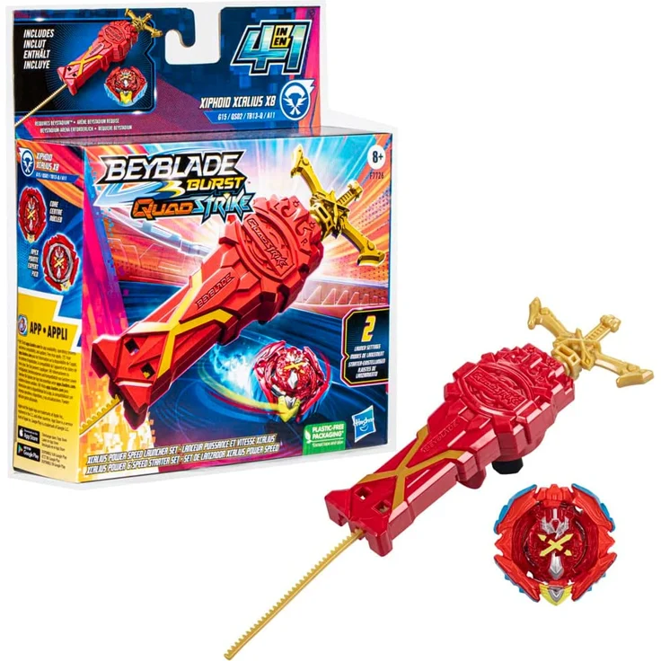 Hasbro F7726EU4 Beyblade QS XCALIUS POWER SPEED Launcher Pack – Bild 1