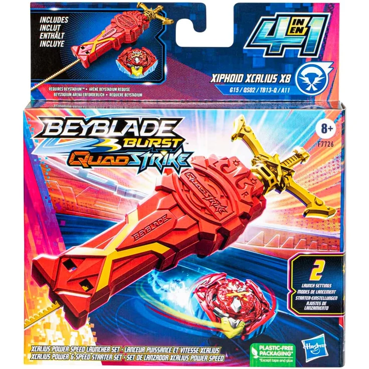 Hasbro F7726EU4 Beyblade QS XCALIUS POWER SPEED Launcher Pack – Bild 3
