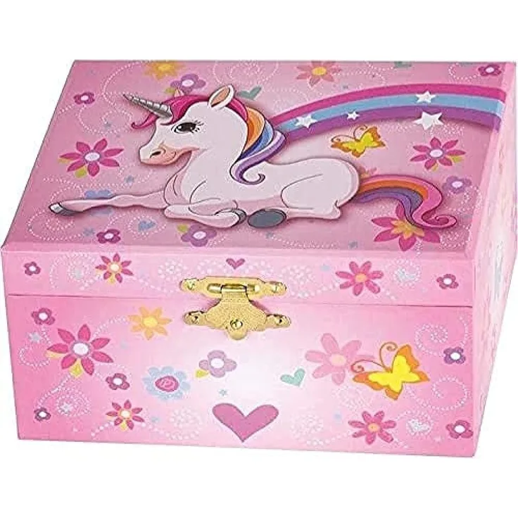 Goki 15543 Musikspieldose 'Einhorn' Melodie Schwanensee, rosa