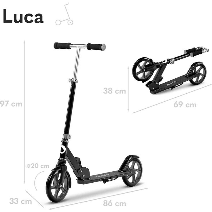 Lionelo Scooter Luca black – Bild 8