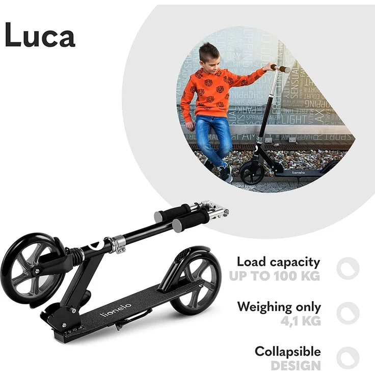 Lionelo Scooter Luca black – Bild 4