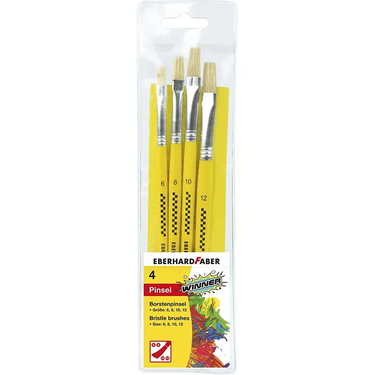 Eberhard Faber 579923 - Borstenpinsel, 4er Set