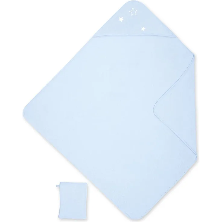 Bemini by Baby Boum 370STARY61TU Kapuzenbadetuch Terry Stary Frost, 90 x 90 cm, blau