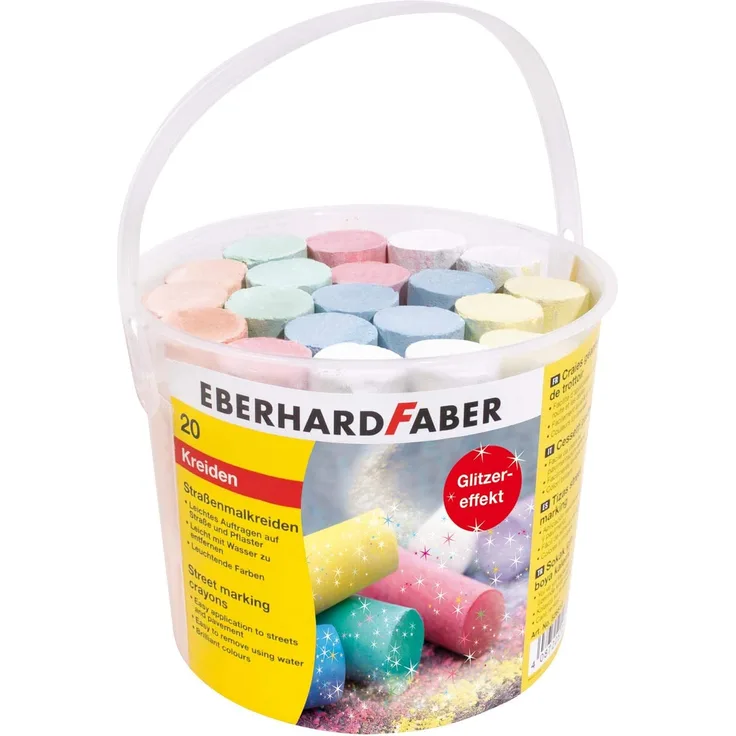 526520 - Straßenmalkreide Glitzer, 20er Eimer