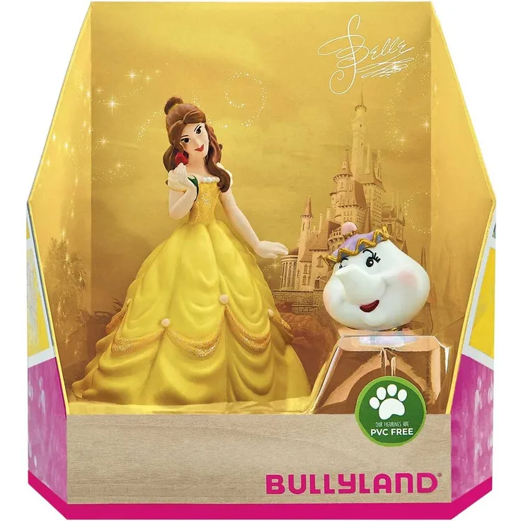 Bullyland 13436 - Spielfigurenset, Walt Disney Belle - Belle und Madame Pottine, liebevoll handbemalte Figuren, PVC-frei, tolles Geschenk für Jungen und Mädchen zum fantasievollen Spielen