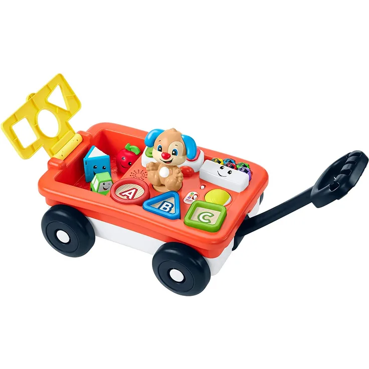 Fisher-Price GHV01 - Lernspaß Spielzeug Bollerwagen mit Lernspiele ab 6 Monaten, Deutsche Sprachversion