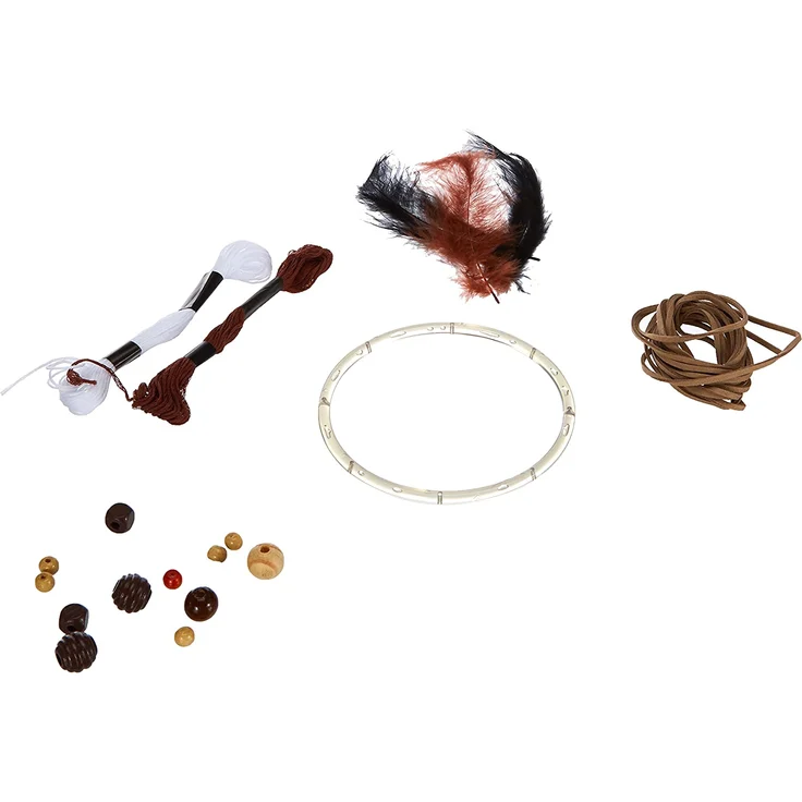 folia 23829 - Bastelset Traumfänger Ethno - Set zum Erstellen eines wunderschönen Traumfängers in Erdtönen – Bild 3