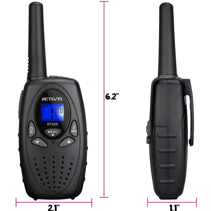 Retevis RT628 Funkgerät Kinder,Walkie Talkie Aufladbar, PMR446 VOX Große Reichweite Woki Toki für Familie, Spy Kids Wandern,Garten(1 Paar, Schwarz) – Bild 9