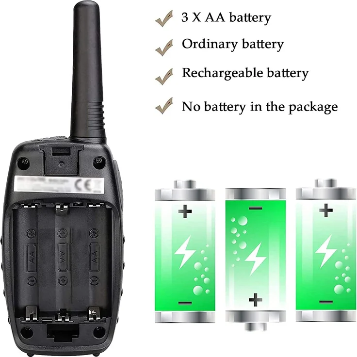 Retevis RT628 Funkgerät Kinder,Walkie Talkie Aufladbar, PMR446 VOX Große Reichweite Woki Toki für Familie, Spy Kids Wandern,Garten(1 Paar, Schwarz) – Bild 4