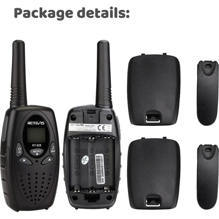 Retevis RT628 Funkgerät Kinder,Walkie Talkie Aufladbar, PMR446 VOX Große Reichweite Woki Toki für Familie, Spy Kids Wandern,Garten(1 Paar, Schwarz) – Bild 7