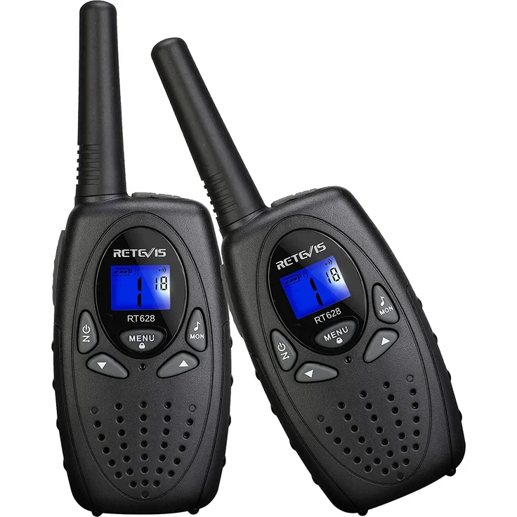 Retevis RT628 Funkgerät Kinder,Walkie Talkie Aufladbar, PMR446 VOX Große Reichweite Woki Toki für Familie, Spy Kids Wandern,Garten(1 Paar, Schwarz) – Bild 1