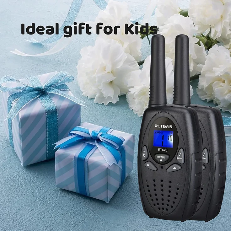 Retevis RT628 Funkgerät Kinder,Walkie Talkie Aufladbar, PMR446 VOX Große Reichweite Woki Toki für Familie, Spy Kids Wandern,Garten(1 Paar, Schwarz) – Bild 8