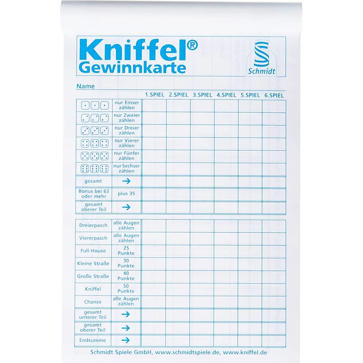 Schmidt Spiele - Kniffel - Großer Kniffelblock – Bild 4