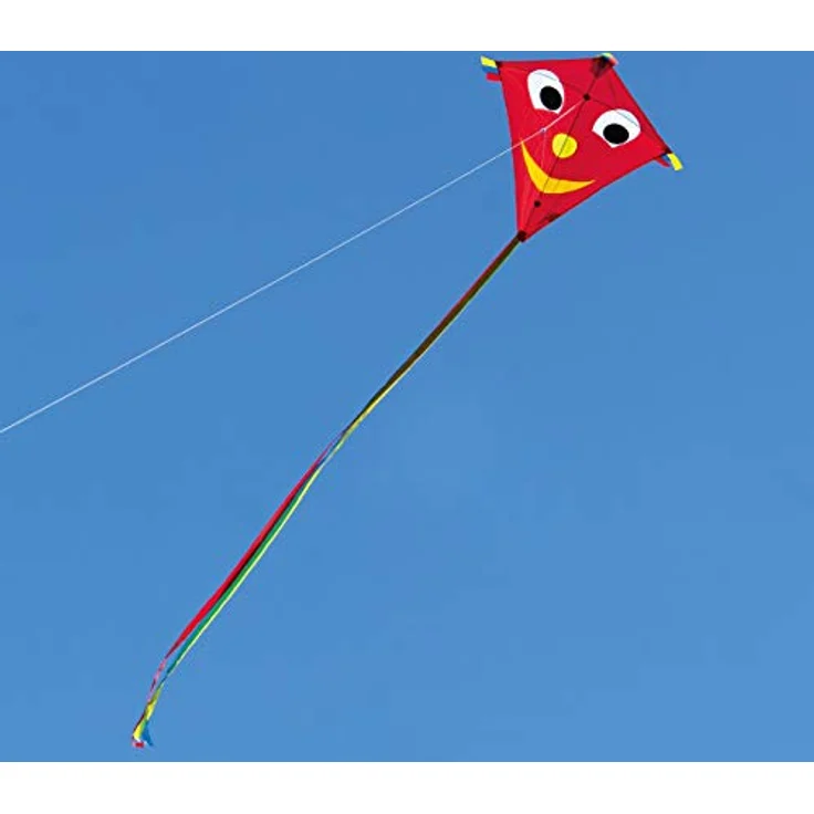 CIM Kinder-Drachen - Happy Eddy Blue - Einleiner-Flugdrachen für Kinder ab 3 Jahren - 65x74cm - inkl. Langer Drachenschnur und DREI Bandschwänzen – Bild 3