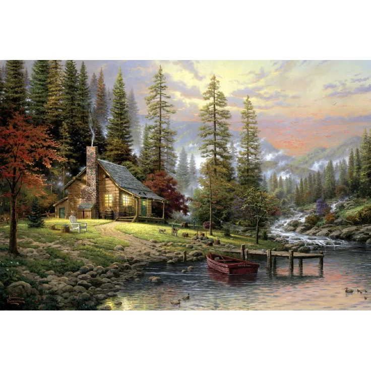 Schmidt Spiele Puzzle Thomas Kinkade Haus in den Bergen 500 Teile – Bild 2