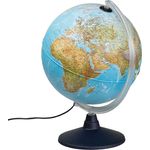 Idena 569902 - Leuchtglobus mit LED Beleuchtung und Ein- und Ausschalter, Durchmesser ca. 30 cm, physikalisches und politisches Kartenbild