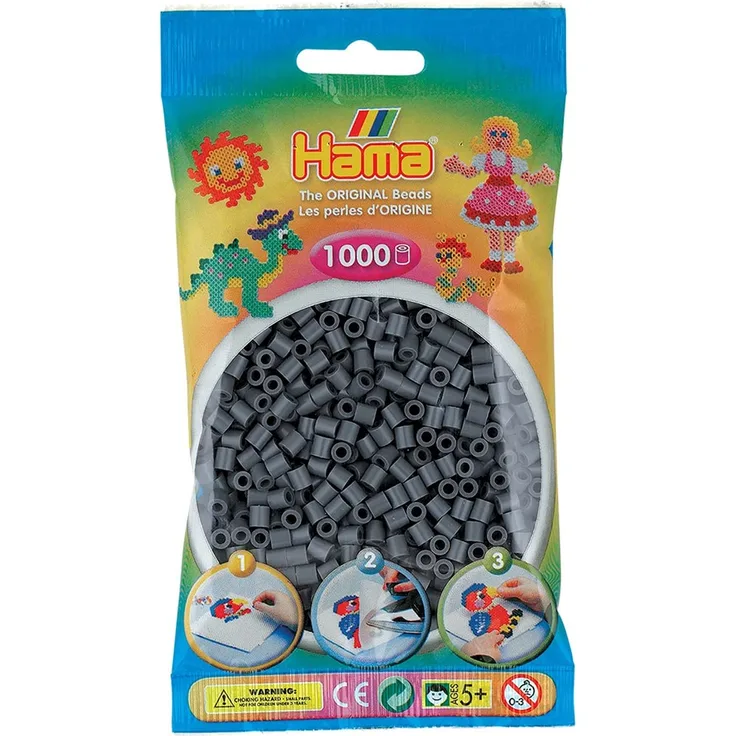 Hama 207-71 Bügelperlen Beutel 1000x, dunkelgrau