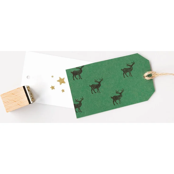 folia 31108 - Holzstempelset Christmas, inklusive 10 Holzstempel und 2 Stempelkissen - ideal zum Verzieren von Karten, Freundschaftsbüchern, für Lettering und Scrapbooking - Preisvergleich – Bild 5
