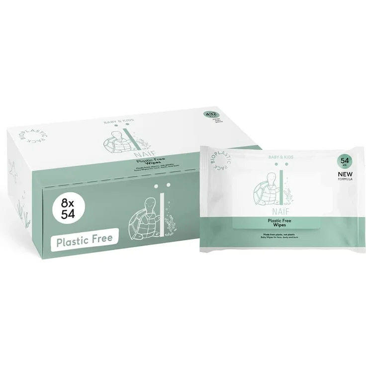 Naïf plastikfreie Feuchttücher 8er-Pack Weiß – Bild 1