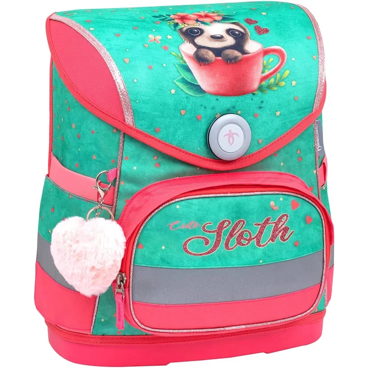 Compact Cute Sloth Schulranzen Set 4 tlg. mit Brustgurt für Mädchen – Bild 2