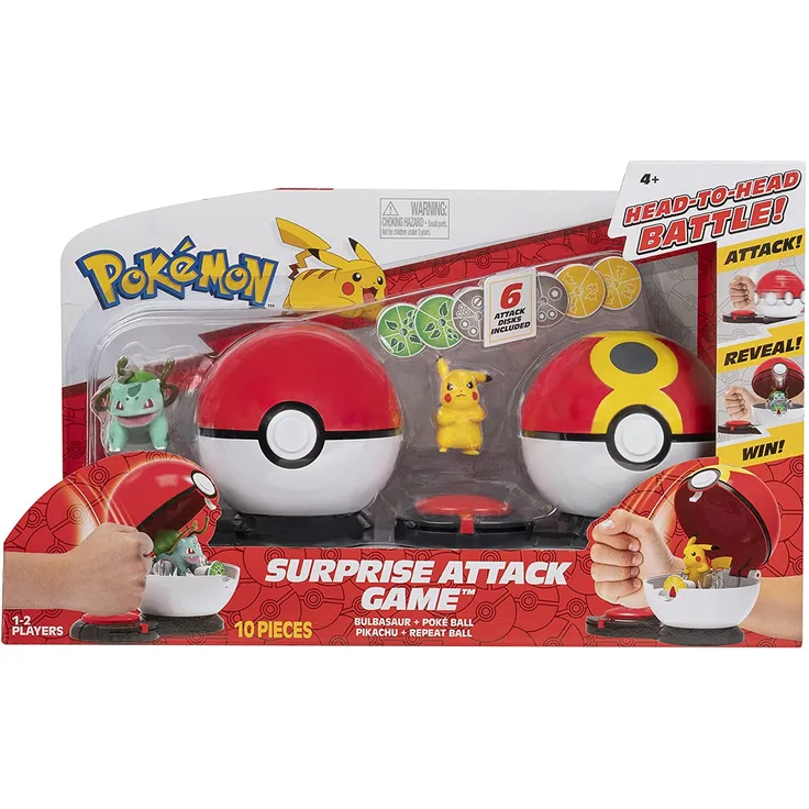 Pokémon Surprise Attack Game - Battle A (Pikachu + Bisasam)