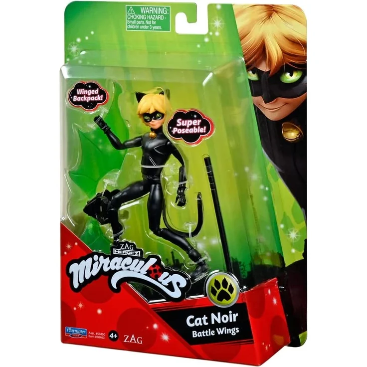 Bandai - Miraculous - Mini-Puppe - Cat Noir - 12cm-Gelenkpuppe & Zubehör - P50403 – Bild 2